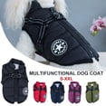 thumbnail image 1 of Chaqueta de invierno para perros con arnés Ropa de abrigo para perros Impermeable-azul marino-M brillar  Electrónica, 1 of 5