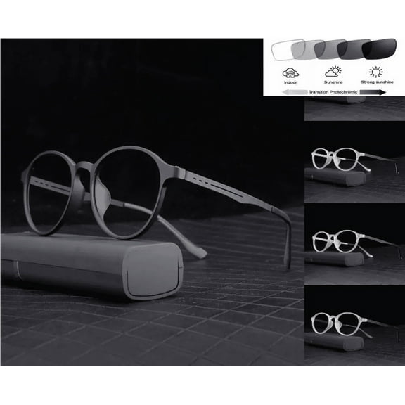TRARIND TR90 Round Photochromic Reading Glasses Blue Light Blocking, Fashion Sunglasses Presbyopic Readers for Women Men Comfortable Anti Glare Computer Readers Sports Reading Glasses