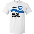 thumbnail image 3 of Inktastic I Love Someone with Colon Cancer blue heart ribbon T-Shirt, 3 of 5