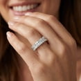 thumbnail image 3 of Pompeii 8Ct Princess Cut Diamond Eternity Ring 14k Gold Lab Grown 4.5mm Wide (F/G,VS1-VS2), 3 of 4