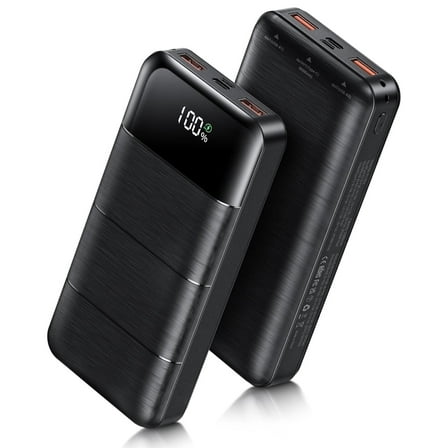 Bwrethay 32000mAh, Portable Power Bank and Charger with Dual USB Ports, Black