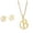 B, variant on Initial Letter Pendant Necklace Earrings Set for Women Gold Plated Stainless Steel by Ginger Lyne