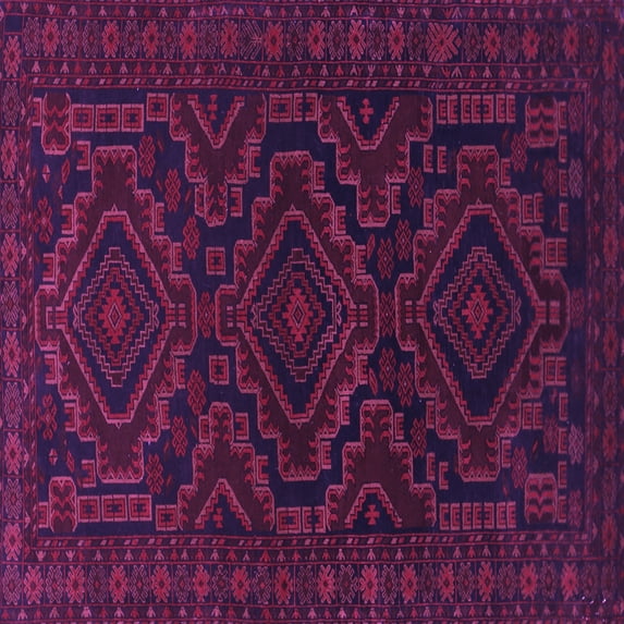 Ahgly Company Indoor Square Persian Purple Traditional Area Rugs, 4' Square