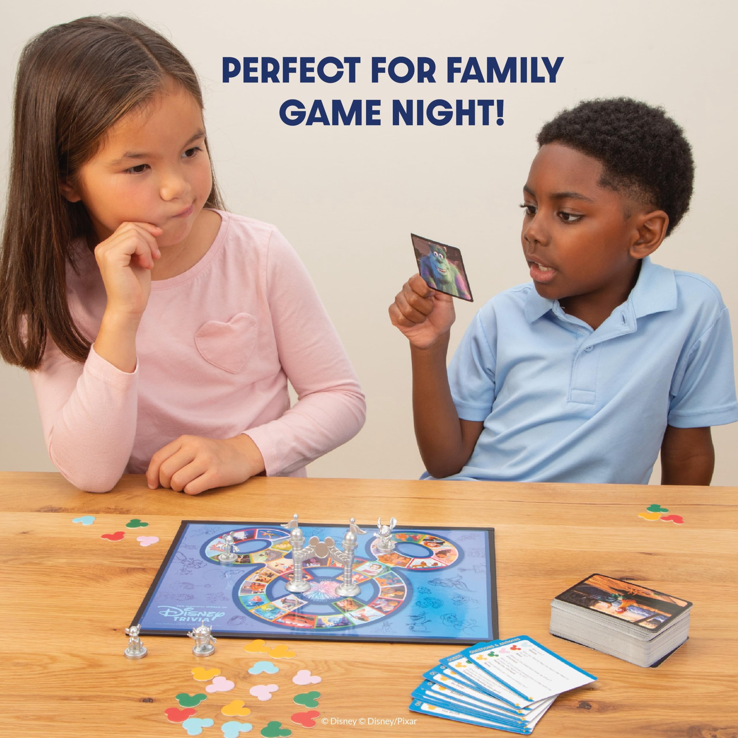 PlayMonster The Magical World of Disney Trivia Board Game - Kids Edition - 615 Questions for Disney Fans, Family & Travel Game, 2+ Players Ages 5+