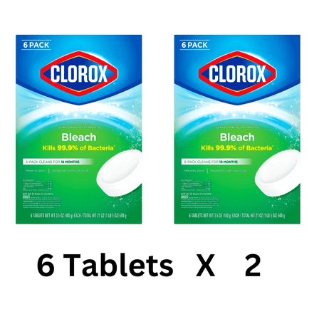 Clorox Ultra Clean Toilet Bowl Cleaner Tablets – 3.5 oz, 6-Count Pack of 2 – Automatic Bleach Cleaning – New