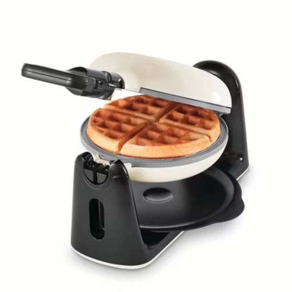Nonstick Ceramic Flip Belgian Style Waffle Maker Cream