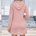 thumbnail image 6 of Guluxicc Casual Dresses for Women Long Sleeve Hooded Dresses Trendy Tunic Dress, Pink, XL, 6 of 6