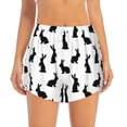 thumbnail image 4 of Lsque Black Rabbit Printed Women's Running Shorts with Liner Pockets,Elastic Quick Dry Workout Athletic Gym Yoga Shorts,Womens High Waist Shorts-Small, 4 of 9
