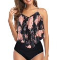 thumbnail image 4 of Traje de baño tankini con volantes tipo XL, tirantes finos, sujetador acolchado, ajustable para surfear y divertirse en la playa, 4 of 8
