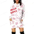 thumbnail image 4 of HELLO KITTY Chandails à Capuchon Dessin Animé Femmes Kawaii HELLO KITTY Graphique Coupe Ajustée Robe Chandails à Capuchon Drôle Unisexe Hauts Anime Chandails Femme ZR, 4 of 7