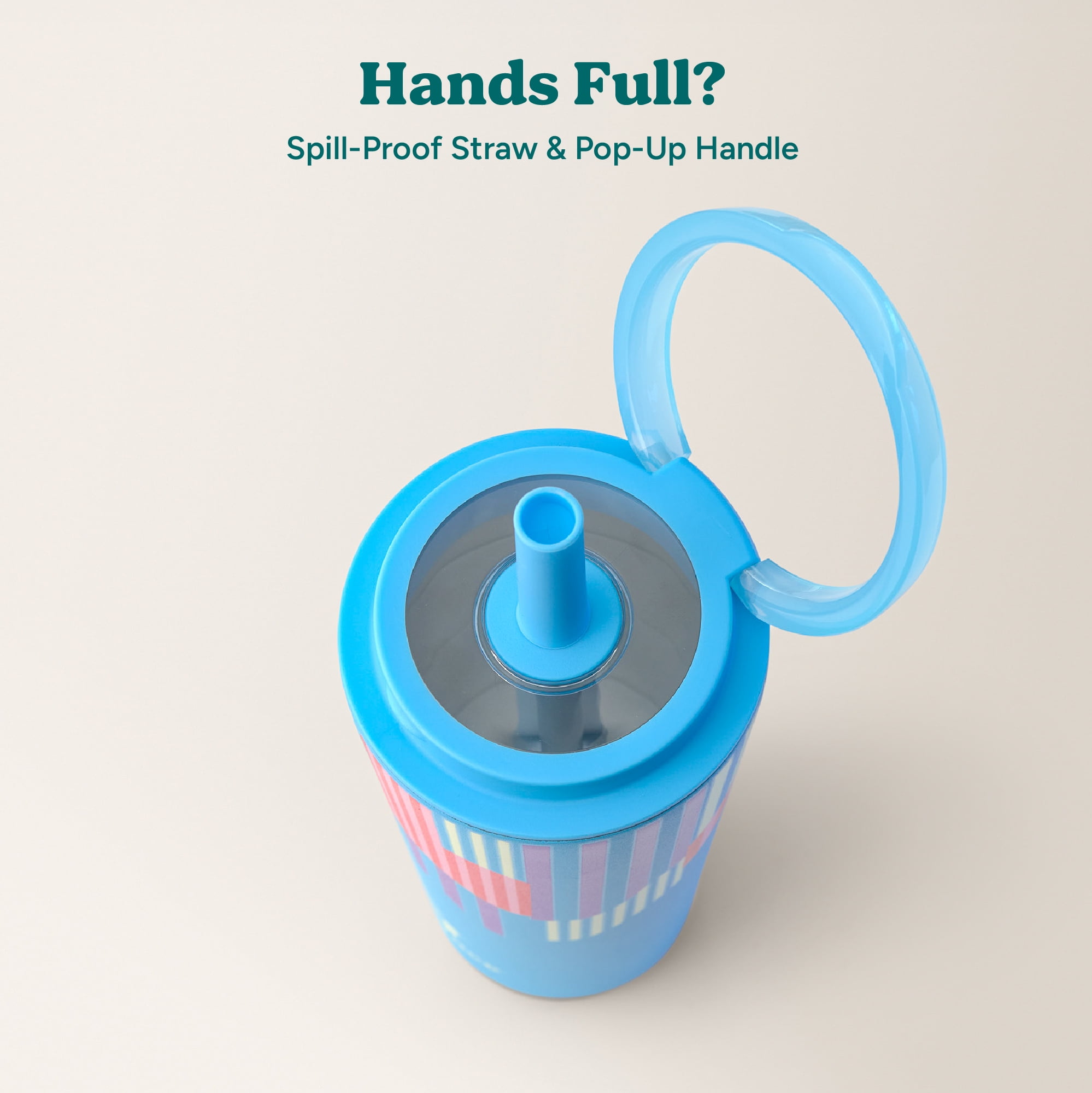 Reduce Jamie Makeup 22oz Halo Tumbler with Pop-Up Handle with Spill-Proof Straw - Candy Stripe