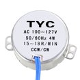 thumbnail image 2 of Synchronous Motor AC 100-127V 15-18RPM 50-60Hz CCW/CW 4W Turntable Gear Box for Hand-Made, 2 of 4