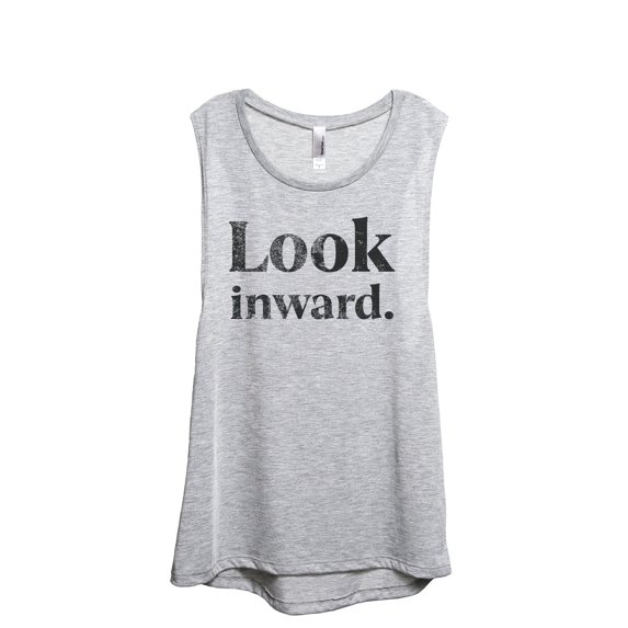 Look Inward Women's Fashion Sleeveless Muscle Tank Top Tee Sport Grey 2X-Large