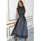 thumbnail image 2 of ABPHQTO Vestido de noche con forro de malla de encaje de ganchillo sin mangas con cuello alto negro para mujer, 2 of 5
