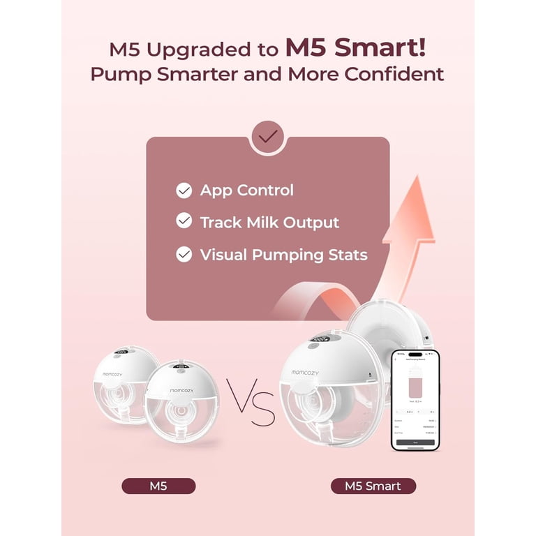 Momcozy M5 Smart App Control Wearable Double Breast Pump - Walmart.com