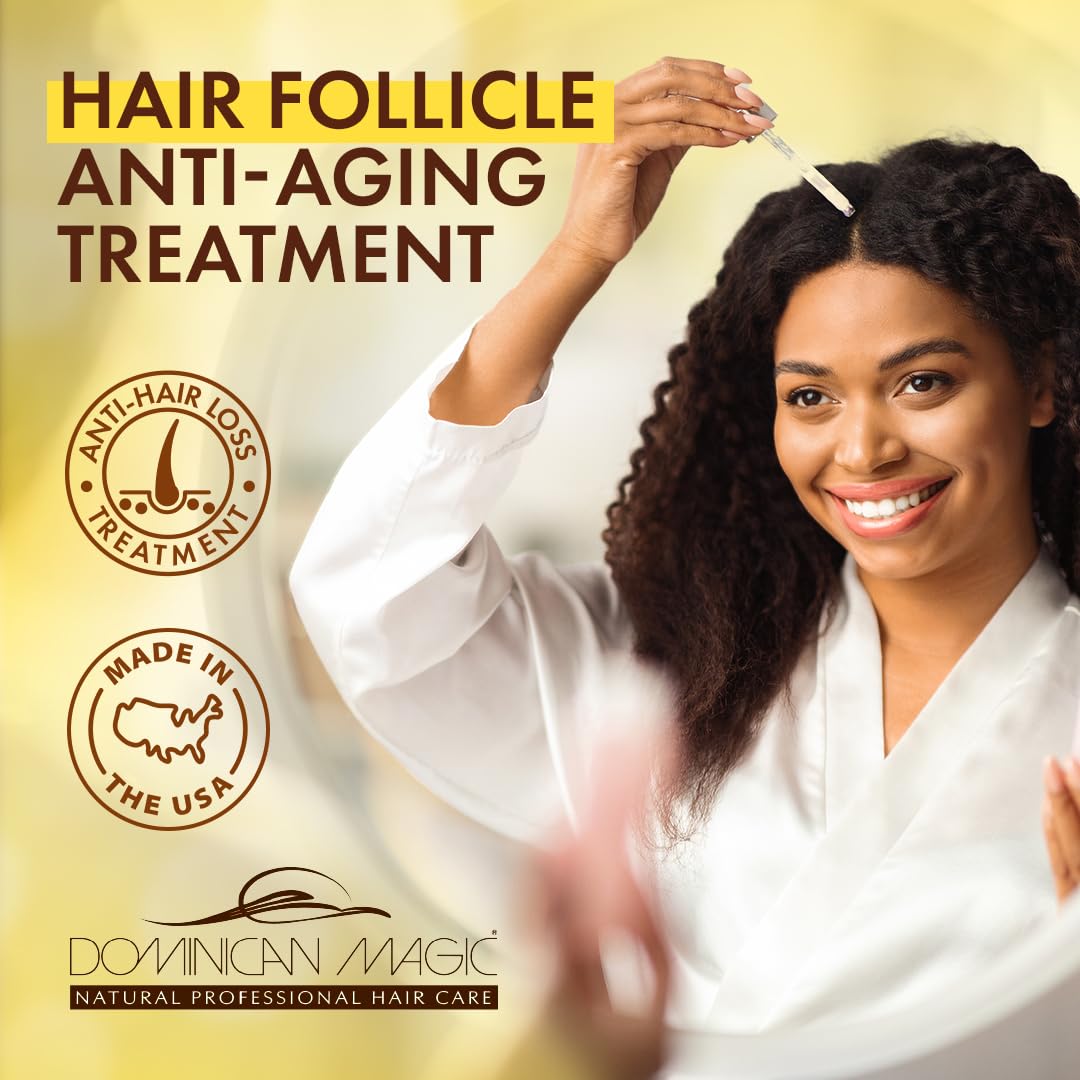 Dominican Magic Hair Follicle Anti-Aging Scalp Drop Hair Tonic with Rosemary and Cinnamon, Gotero Anti-Caida, Helps Stimulate Hair Growth