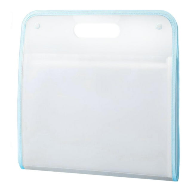 Carpeta de archivos portátil A4, bolsa para documentos, bolsa para guardar papeles de prueba, maletín versátil Azul