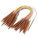 thumbnail image 1 of Multicolor Plastic Pipe Carbonized Double Annular Bamboo Sweater Needles(60 cm/23.6 in), 1 of 3