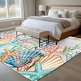 thumbnail image 4 of Summer Coastal Area Rugs 8'x10', Washable Small Throw Rugs for Living Room Patio, Nautical Sea Coral Shell Starfish Wood Gray Indoor Outdoor Rug Non-Slip Low Pile Carpet Runner Reversible Floor Mats, 4 of 8