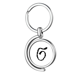 thumbnail image 1 of Alfabeto griego Sigma negro silueta Rotating keychain Metal Keyring Holder, 1 of 2