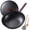 Black, variant on Black 13 Inch Carbon Steel Wok Set with Lid, Spatula and Brush for Stir Fry