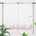 thumbnail image 3 of Short Window Sheer Curtains Valance Living Room Feather Embroidered Voile Rod Pocket Curtain Drapes for Dining Room, 3 of 10