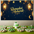 thumbnail image 5 of Ramadan Mubarak Lanterns Moon Stars Backdrop Banner Party Supplies Photography Props Decorations Arabic Wedding Ramadan Kareem Islamic Festival, 5 of 8