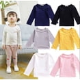 thumbnail image 2 of Douhoow Toddler Boys Girls Tops Kids Solid Cotton  Long Sleeve T-shirt, 2 of 8
