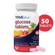 TRUEplus® Glucose Tablets, Tropical Fruit Flavor - 50ct Bottle