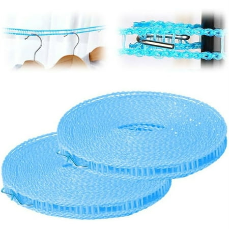 

CYXLFZH Windproof Non Slip Clothesline Windproof Nylon Adjustable Non Slip Clothesline Retractable Clothesline For Indoor Outdoor Travel Camping Portable Clotheslines 3m Blue