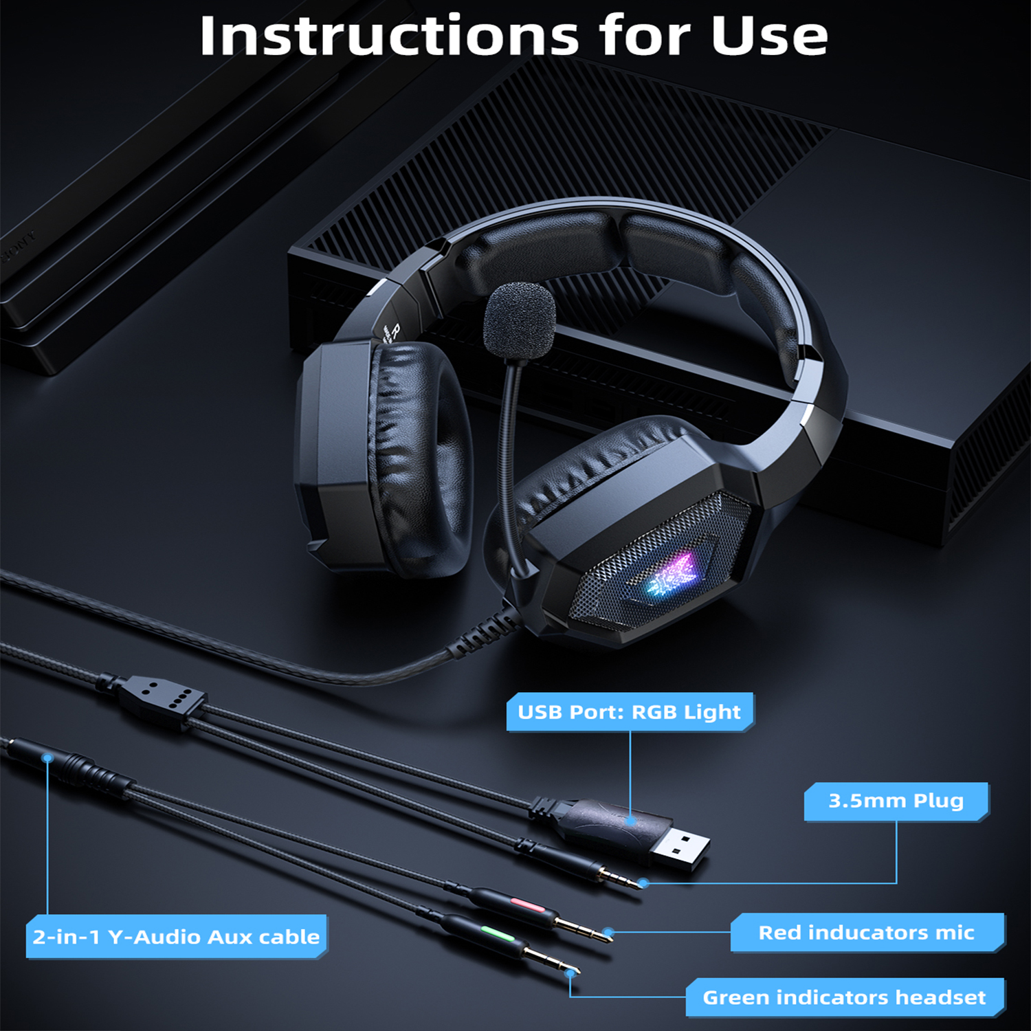 Onikuma K8 Wired Gaming Headset with 7.1 Surround Sound photo 7