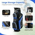 thumbnail image 6 of Costway Lightweight Golf Cart Bag with 14 Way Top Dividers 9 Pockets Rain Hood Cooler Bag Blue, 6 of 10