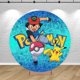 thumbnail image 3 of Fondo redondo para fiesta, tema de Pokémon, fondo para cumpleaños, cubierta elástica, decoración redonda para niños, bola amarilla para mascotas, Pikachu, accesorios, pancarta, 3 of 5