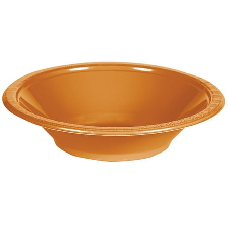 Pumpkin Plastic Bowl - Club Pack of 240 Pumpkin Spice Disposable Plastic Party Snack Bowls 12oz