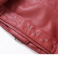 thumbnail image 4 of Bibifish Women's Jackets Dark Grey Faux Leather Moto Jackets Zip Up Cropped PU Coats Casual Trendy Long Sleeve Street Style Daily Wear Jackets, 4 of 6