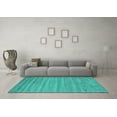 thumbnail image 3 of Ahgly Company Machine Washable Indoor Square Abstract Turquoise Blue Contemporary Area Rugs, 4' Square, 3 of 4