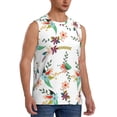 thumbnail image 2 of Bixox Men's Pretty Floral With Leaves Printed Shirt Sleeveless Fitness Tank Top-Small, 2 of 7