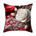 thumbnail image 2 of Yhmxh White Roses Throw Pillow Covers 18x18 Inch Floral Cushion Cases for Bedroom or Living Room, Romantic Rose Decorative Pillowcases Sofa Cushion Covers for Elegant Home Decor, 2 of 6