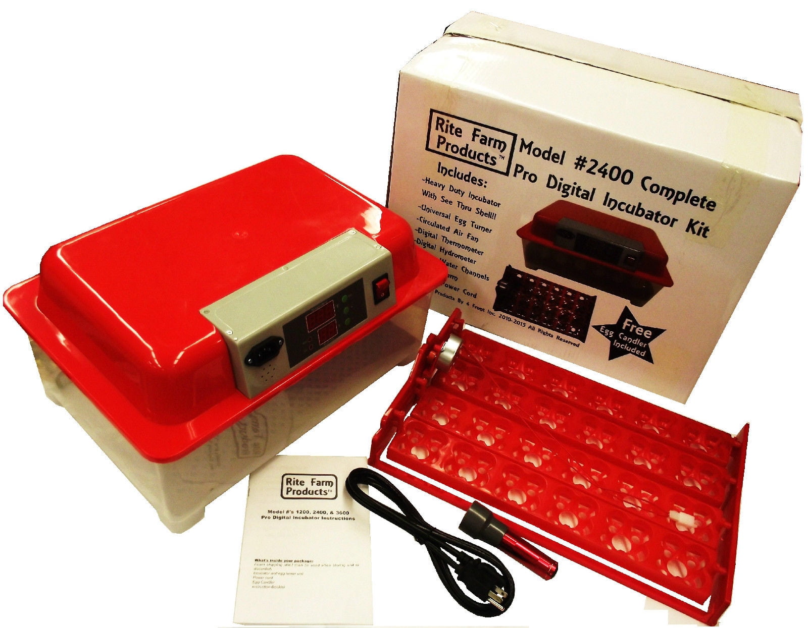 RITE FARM PRODUCTS 2400 PRO DIGITAL 96 QUAIL 24 CHICKEN EGG INCUBATOR