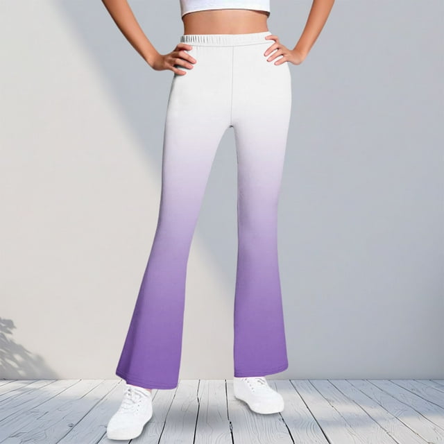 Cowsor Girls Flared Dress Pants – Soft Bell Bottom Uniform Pants for School or Daily Wear
