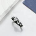 thumbnail image 6 of Queena Solitiare Black Engagement Ring for Women Sterling Silver CZ Ginger Lyne Collection, 6 of 7