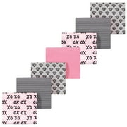 Luvable Friends Hudson Baby Flannel Receiving Blankets 7pk, Sweetheart Kisses