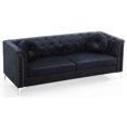 thumbnail image 2 of Pompano 83" Black Tufted Velvet Loveseat with 2-Throw Pillow, 2 of 5