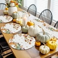 thumbnail image 3 of Fall Round Placemats Set of 4 Harvest Pumpkin Place Mats Thanksgiving Woven Placemat Sunflower Autumn Maple Leaf Circle Braided Table Mat for Kitchen Dining Table Autumn Party Home Decor 15 Inch, 3 of 9