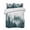 Green, variant on Quilts Twin Size Bedding Set, Black Pine Forest Lightweight Quilted Comforter, Misty Tree Clouds Nature Soft Reversible Bedspread Coverlet with Pillow Covers for All Season, 68" x 86"