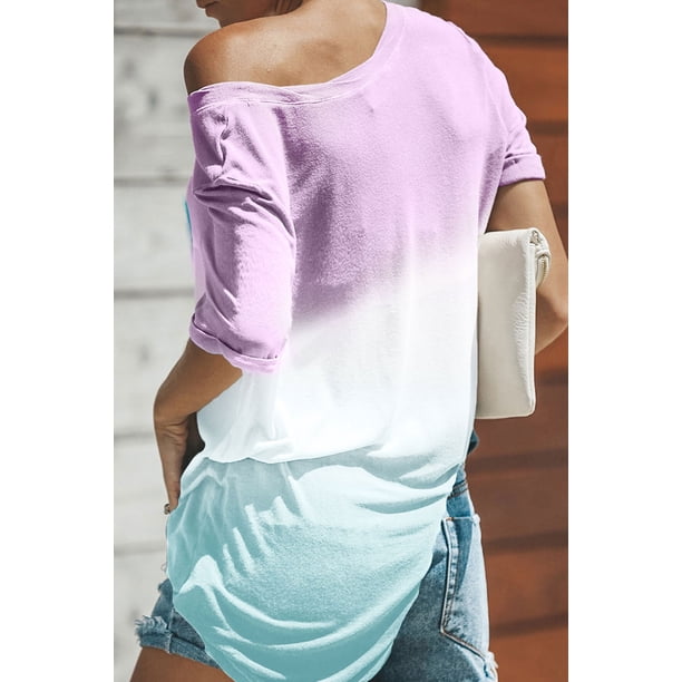 ABPHQTO Camiseta con efecto tie-dye para mujer, color morado, dulce verano, Ice Lolly