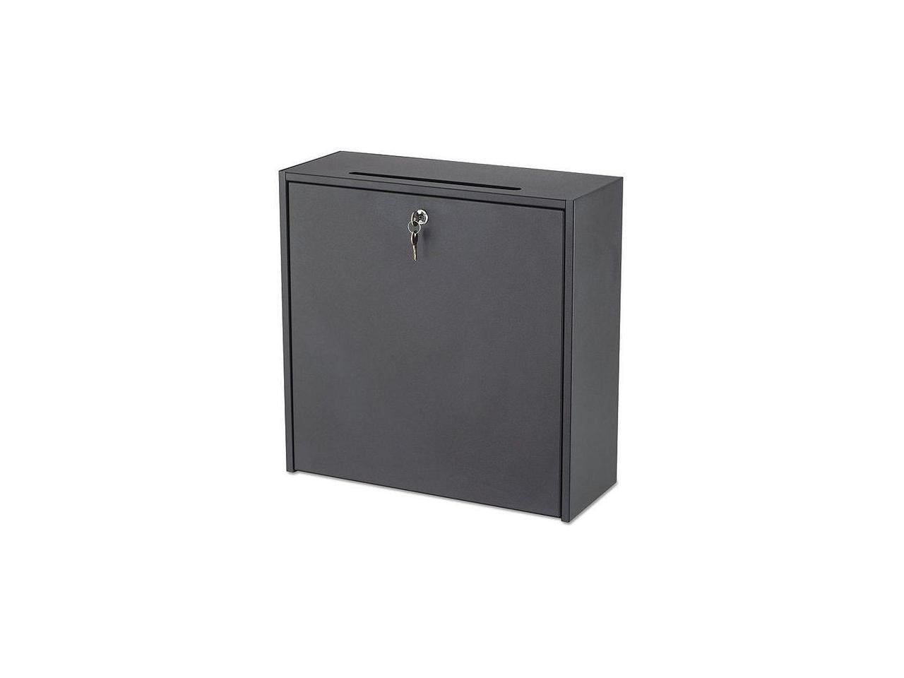 Safco Large Wall-Mounted Mailbox with Lock in Black