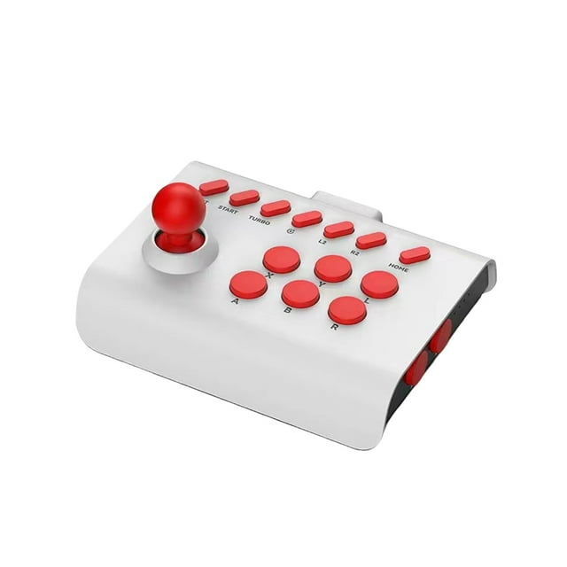Bearachild Joystick inalámbrico, suministros para juegos, Base antideslizante, teléfono móvil, mano de obra fina, Control de tamaño compacto, Videojuegos y accesorios Blanco rojo