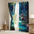 thumbnail image 3 of Manfei Colorful Flower Lotus Blackout Curtains Set of 2 (52x84 Each),Multicolor Natural Scenery Window Curtains,Waterfall Landscape Curtains and Drapes For Girls Kids,Breathable Home Decor, 3 of 6