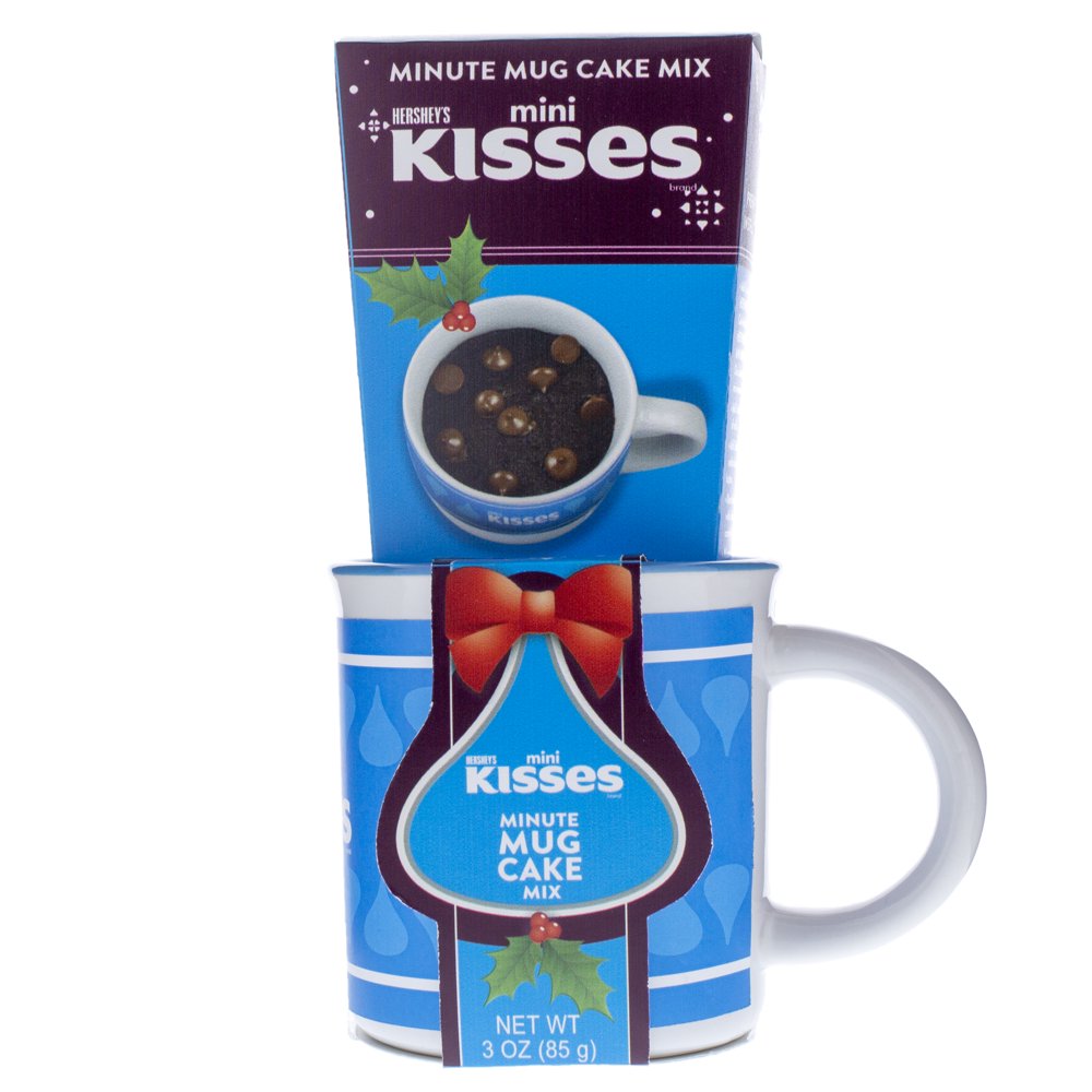 HERSHEY'S MINI KISSES MINUTE MUG CAKE MIX WITH 10 OZ CERAMIC MUG